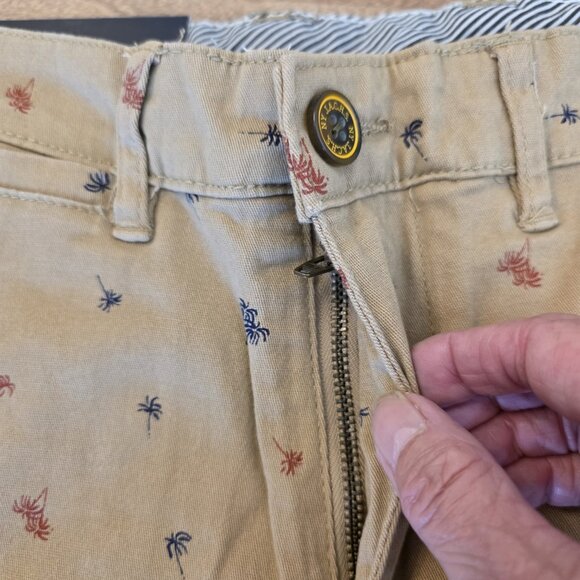 🔴 Jachs New York Shorts Mens 31 Dark Khaki Bleecker Palm Tree Summer Nautical - Picture 9 of 15